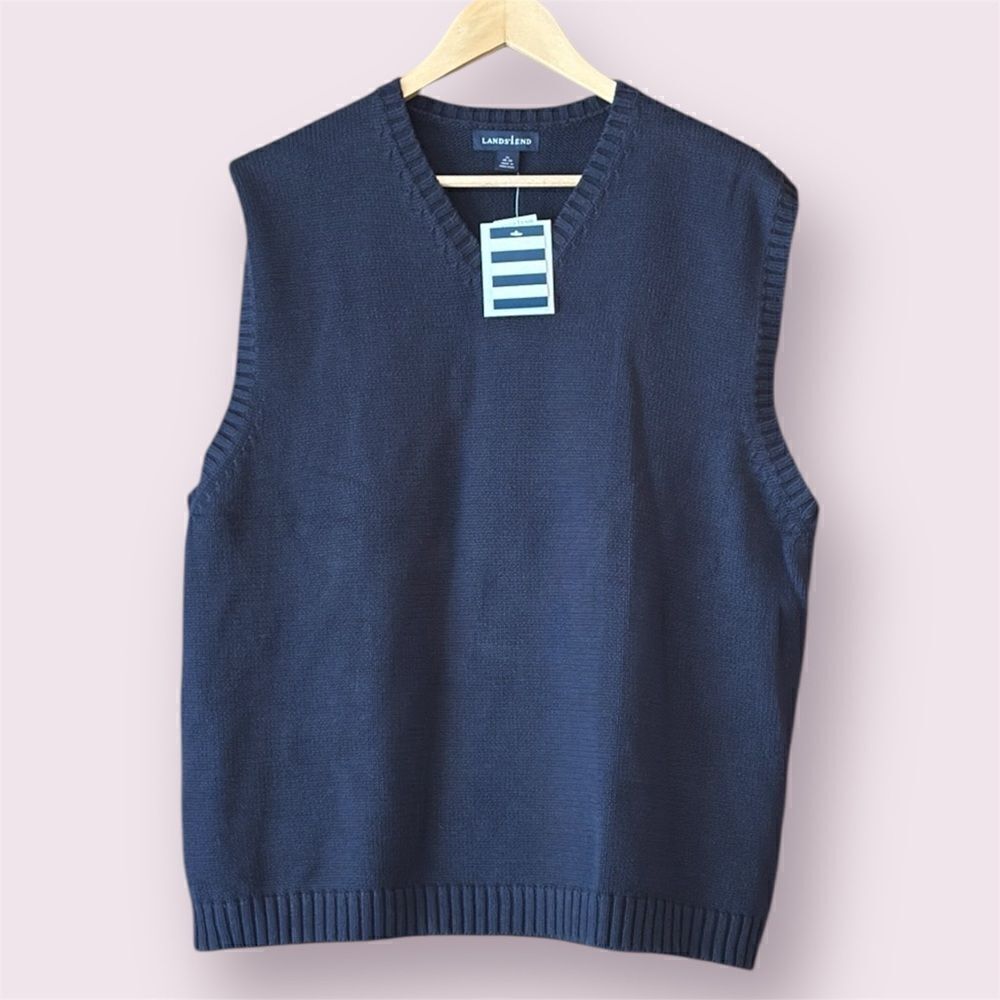 LANDS' END Drifter Pullover V-Neck Sweater Vest *NEW*